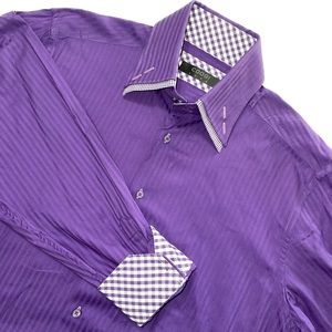 COOGI Luxe button up shirt 3XL 9.5/20 Mens color Purple Long Sleeve